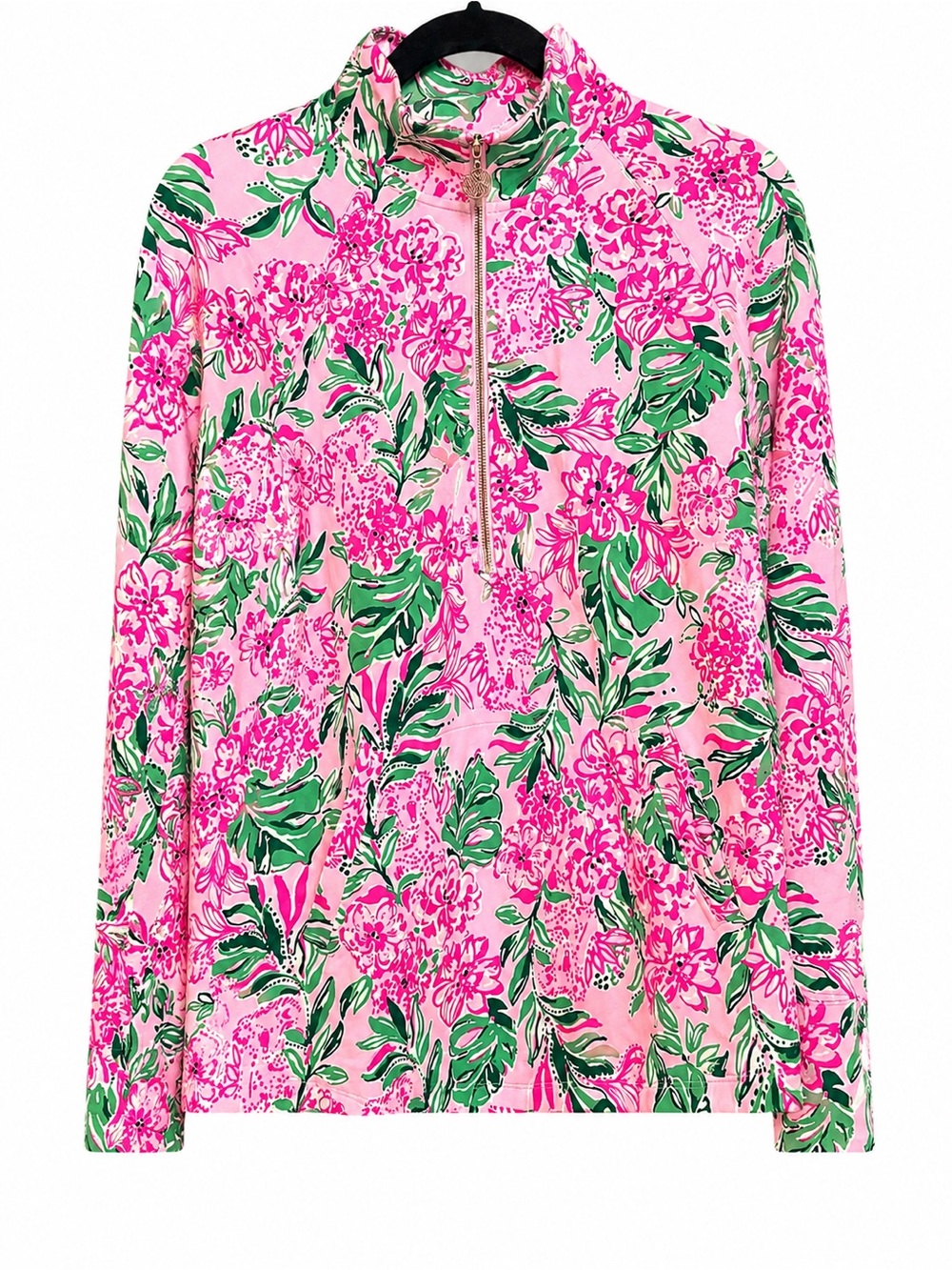 Lilly Pulitzer Wmns L Koala La La Skipper Popover UPF 50+ Pink Quarter Zip NWOT